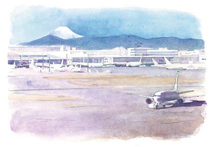 羽田空港から見える富士山